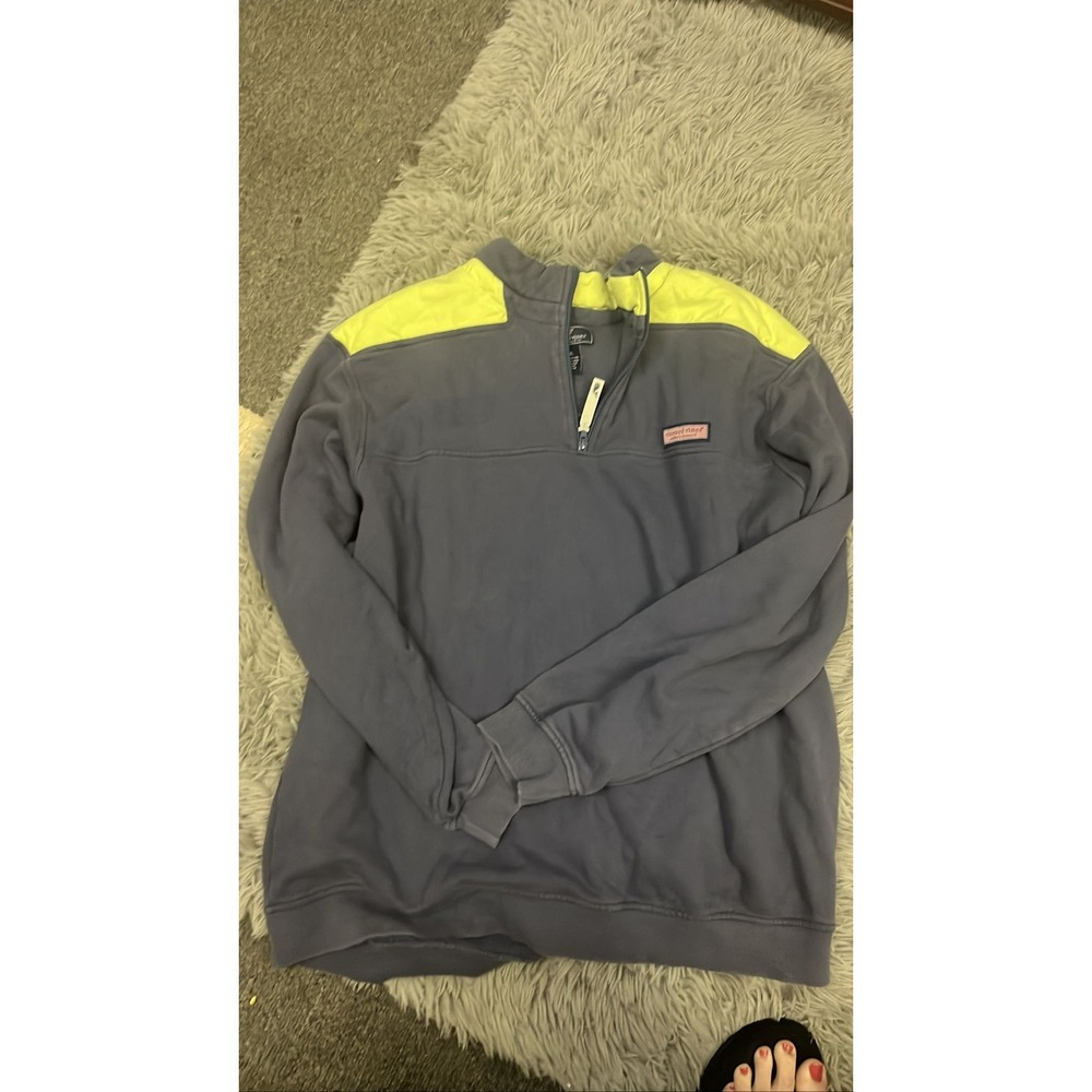 Vineyard Vines Performance 1/4 Zip Pullover Men's Blue Yellow Long Sleeve XXL